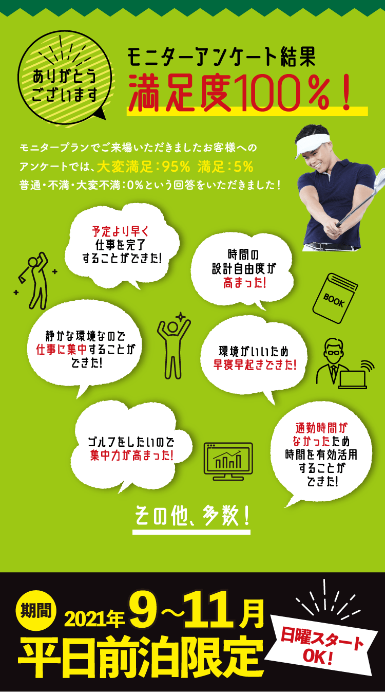 ゴルフ+ワーケーション=仕事効率アップ!